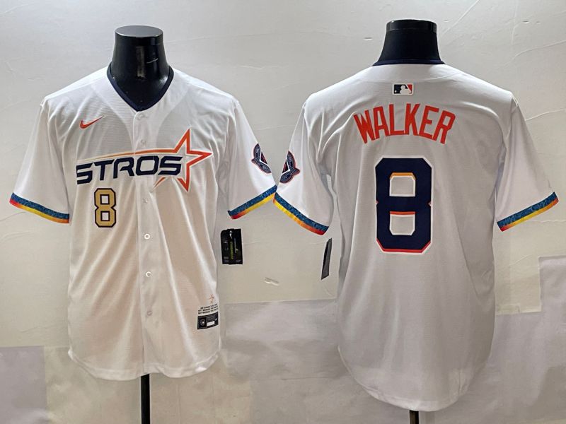 Men Houston Astros #8 Walker White Four generations Joint Name 2025 Nike MLB Jersey style 3->houston astros->MLB Jersey